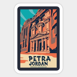 A Vintage Travel Art of Petra - Jordan Sticker